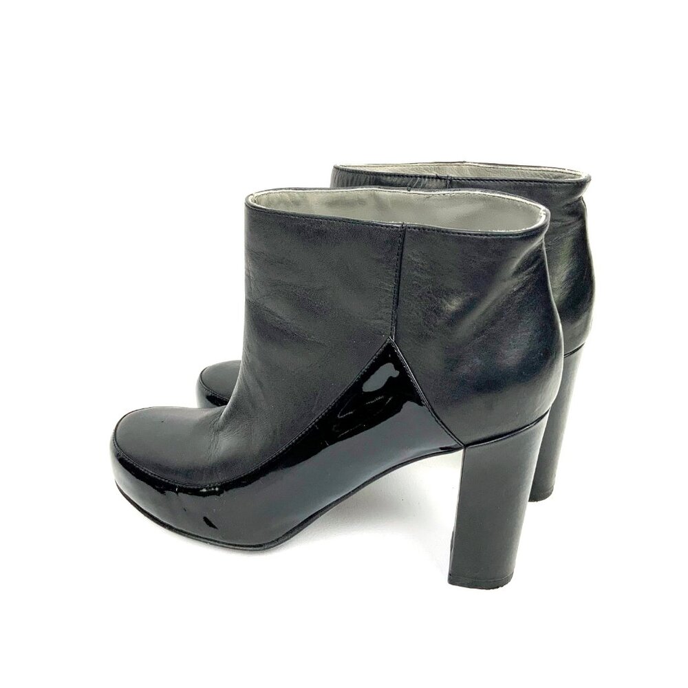 Jil Sander Navy Line Black Mix Leather Ankle Slip-OnBoots Sz 8 - Picture 9 of 16